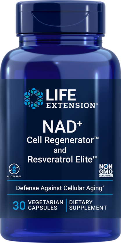 Life Extension NAD+ Cell Regenerator and Resveratrol Elite 30Vcaps