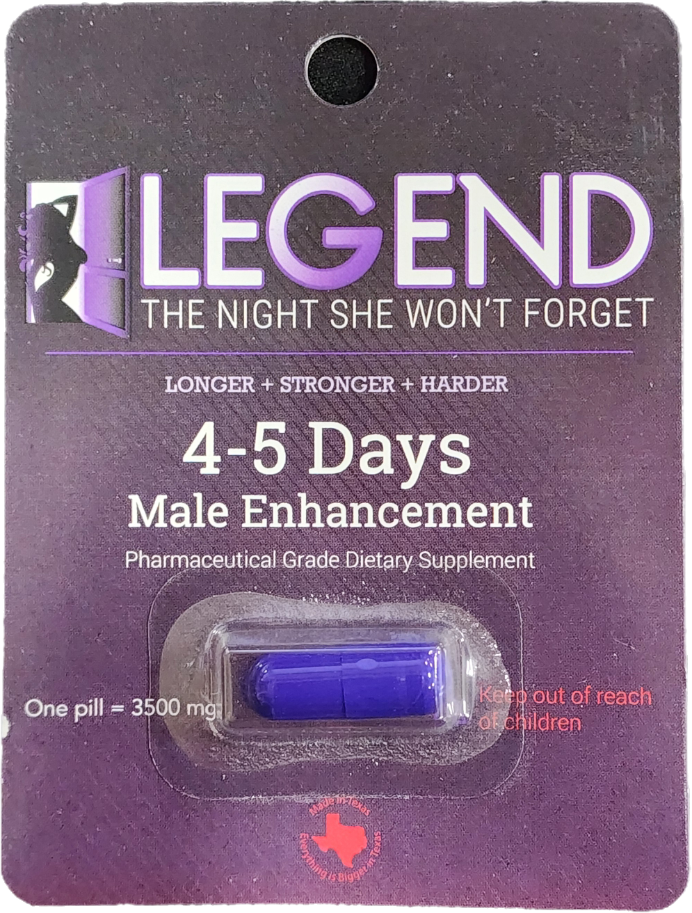 Legend Male Enhancement - Natural Performance Support Supplement (1 Capsule)