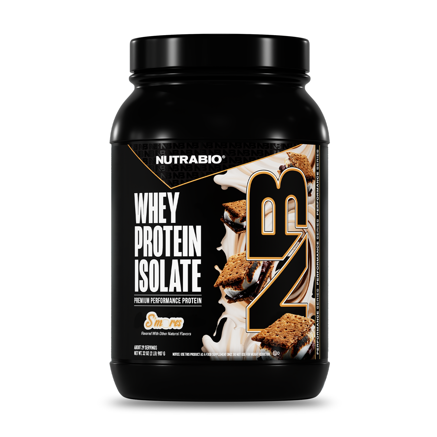 Nutrabio Whey Protein Isolate - Cookies & Cream Bottle Render