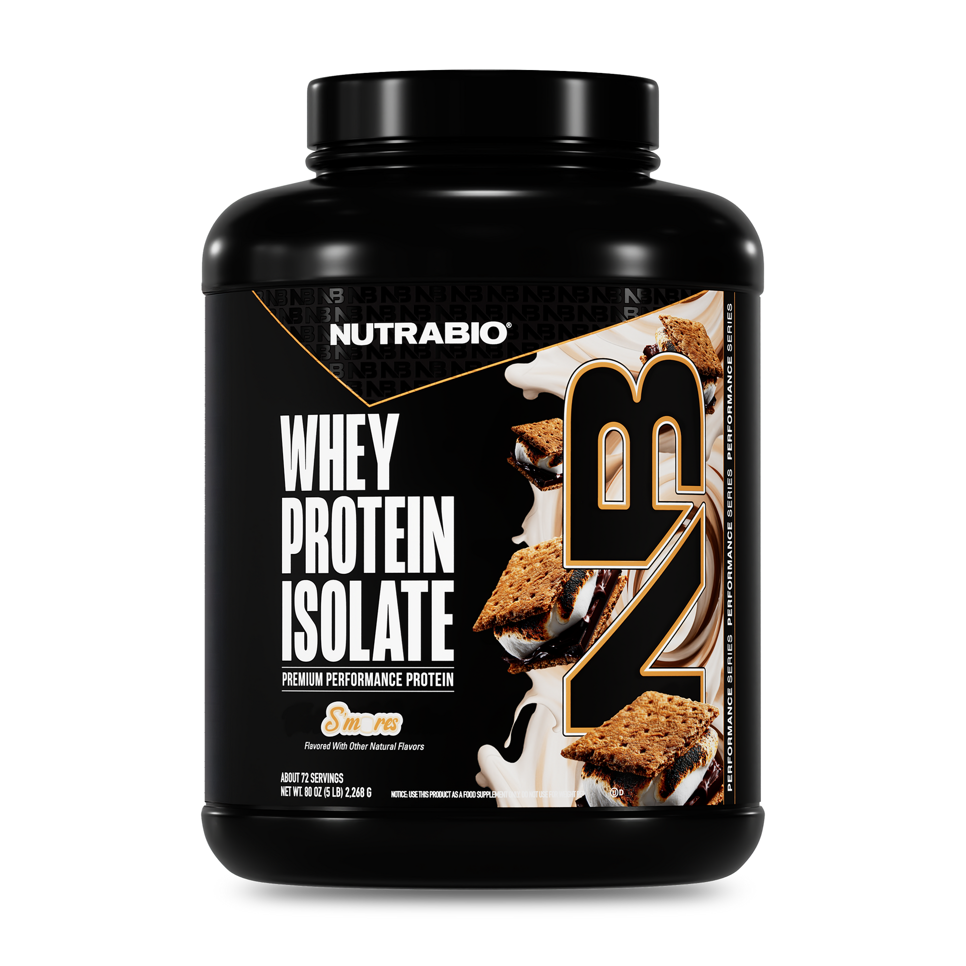 Nutrabio Whey Protein Isolate bottle - S'mores flavor