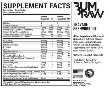 Raw Nutrition CBUM Thavage Pre-Workout