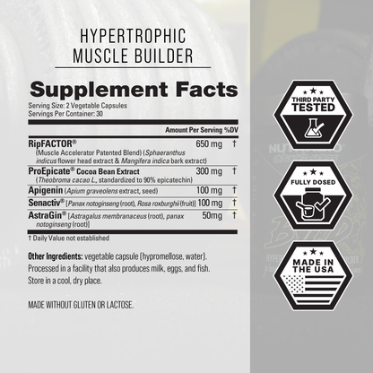 Nutrabio Unbound Series BYLD Hypertrophic Muscle Builder (60 Caps)