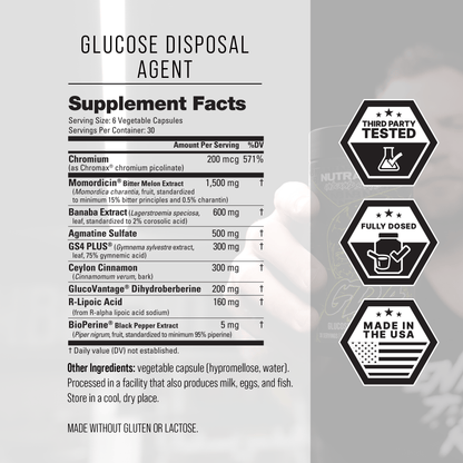 Nutra Glucose Disposal Agent supplement facts.