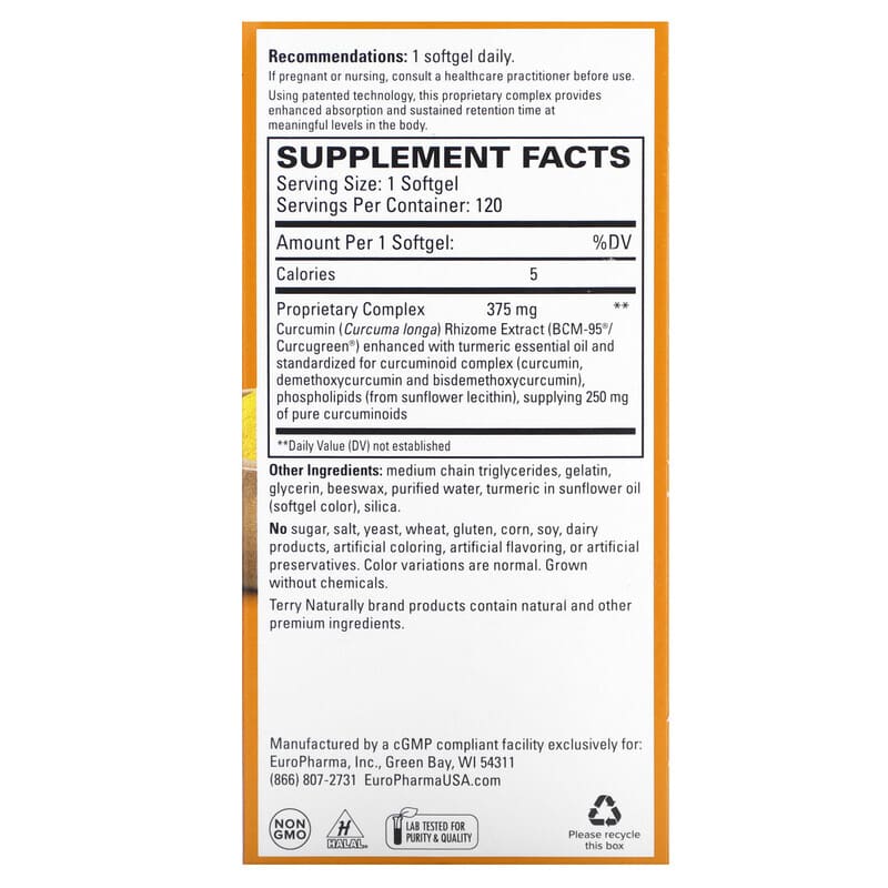 Terry Naturally CuraMed Superior Absorption Curcumin