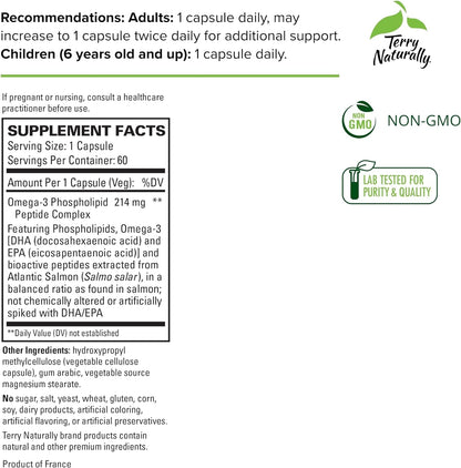 Terry Naturally Omega-3 Phospholipid supplement facts