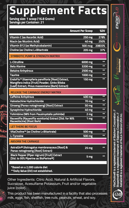 NutriFitt Carnage – Advanced High Stim Pre-Workout