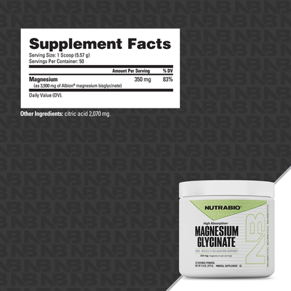 NutraBio Magnesium Glycinate (50 Servings)