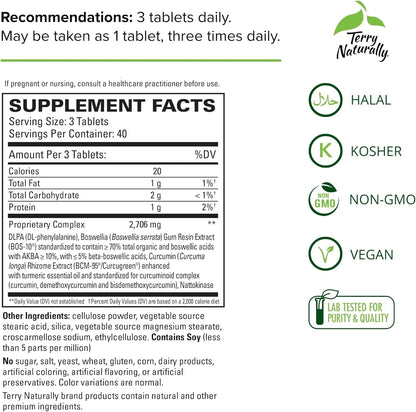 Terry Naturally Supplement Facts Label