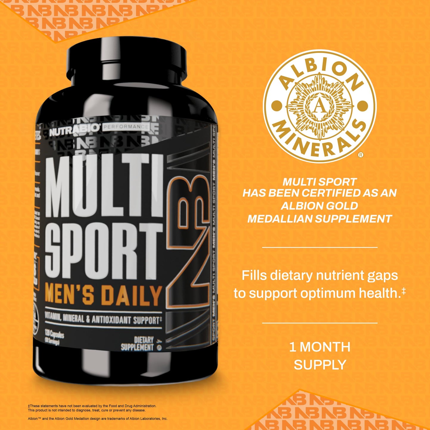 NutraBio Multi Sport Men's Formula (120 Caps)