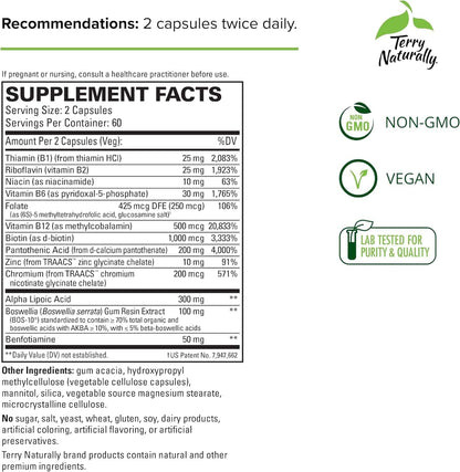 Terry Naturally supplement facts label