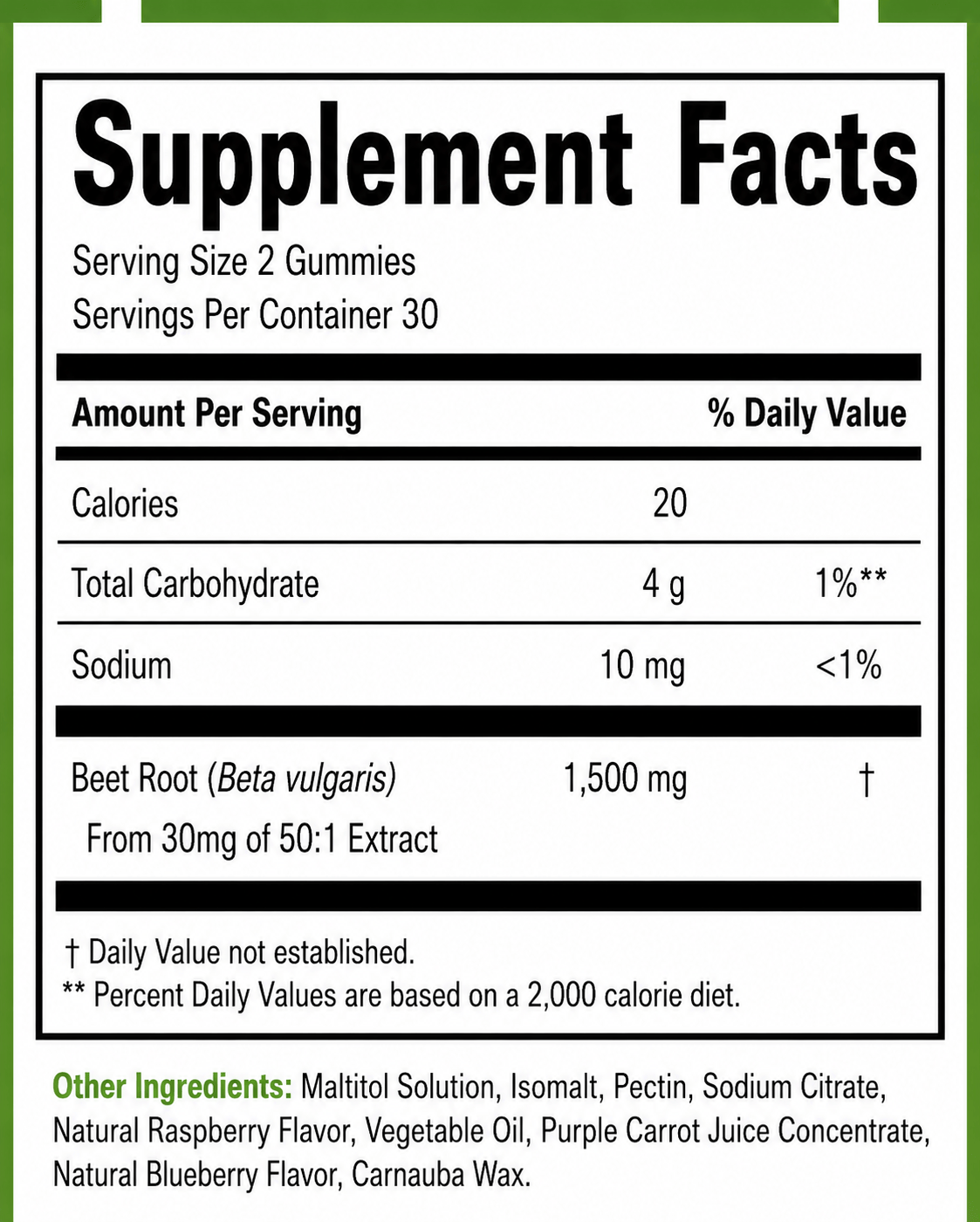 Nature's Vision Beet Gummies (no sugar added) 60 Gummies