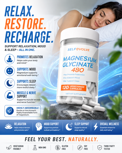 SelfE Magnesium Glycinate 480 (120 Vcaps)