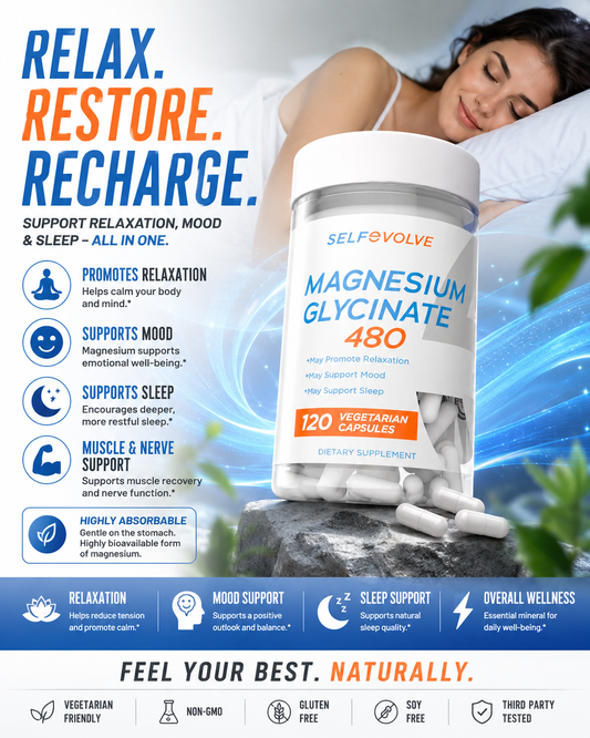 SelfE Magnesium Glycinate 480 (120 Vcaps)