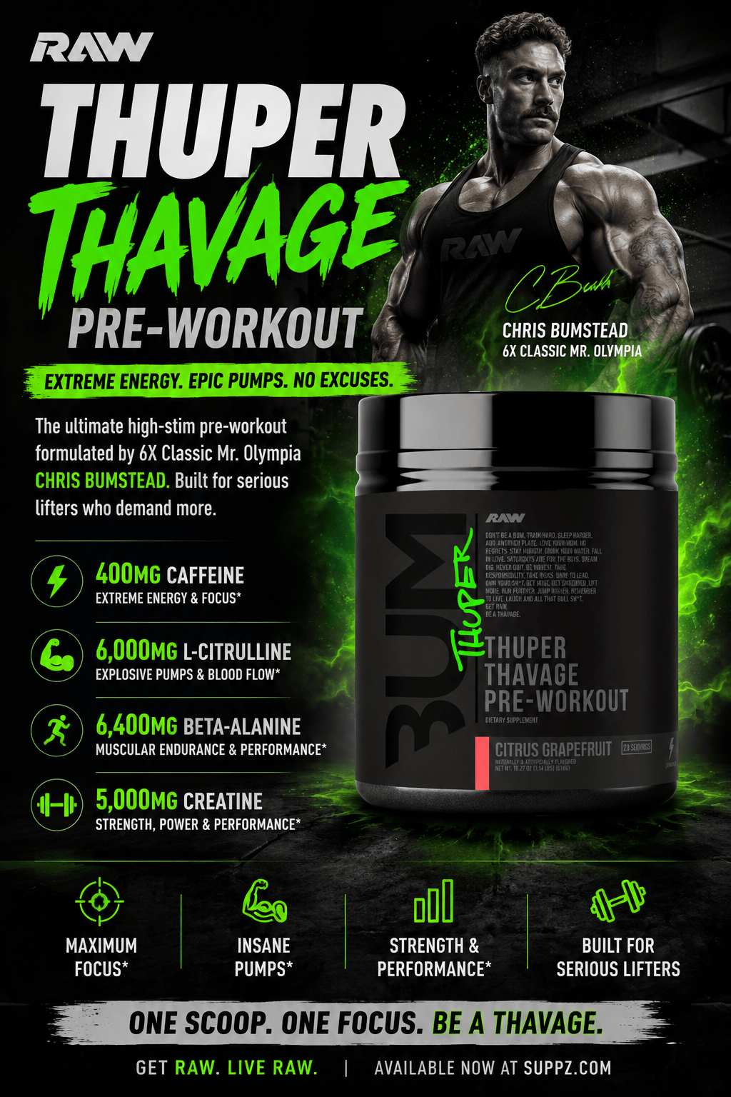 Raw Nutrition CBUM Thuper Thavage Pre-Workout