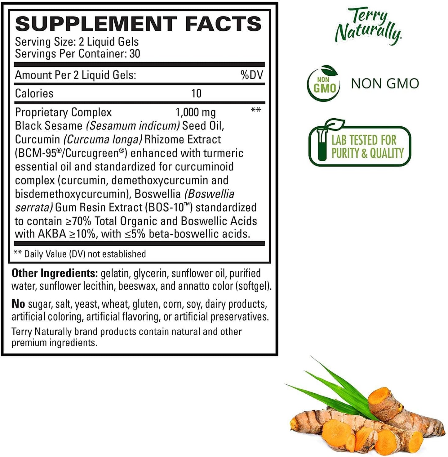 CuraMed Acute Pain Supplement Facts