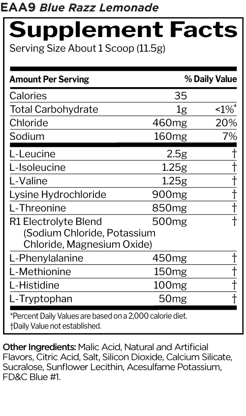 Rule 1 Essential Amino 9 30Servings Blue Razz Lemonade