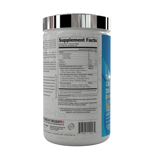 EAAHYDRO Blue supplement facts label