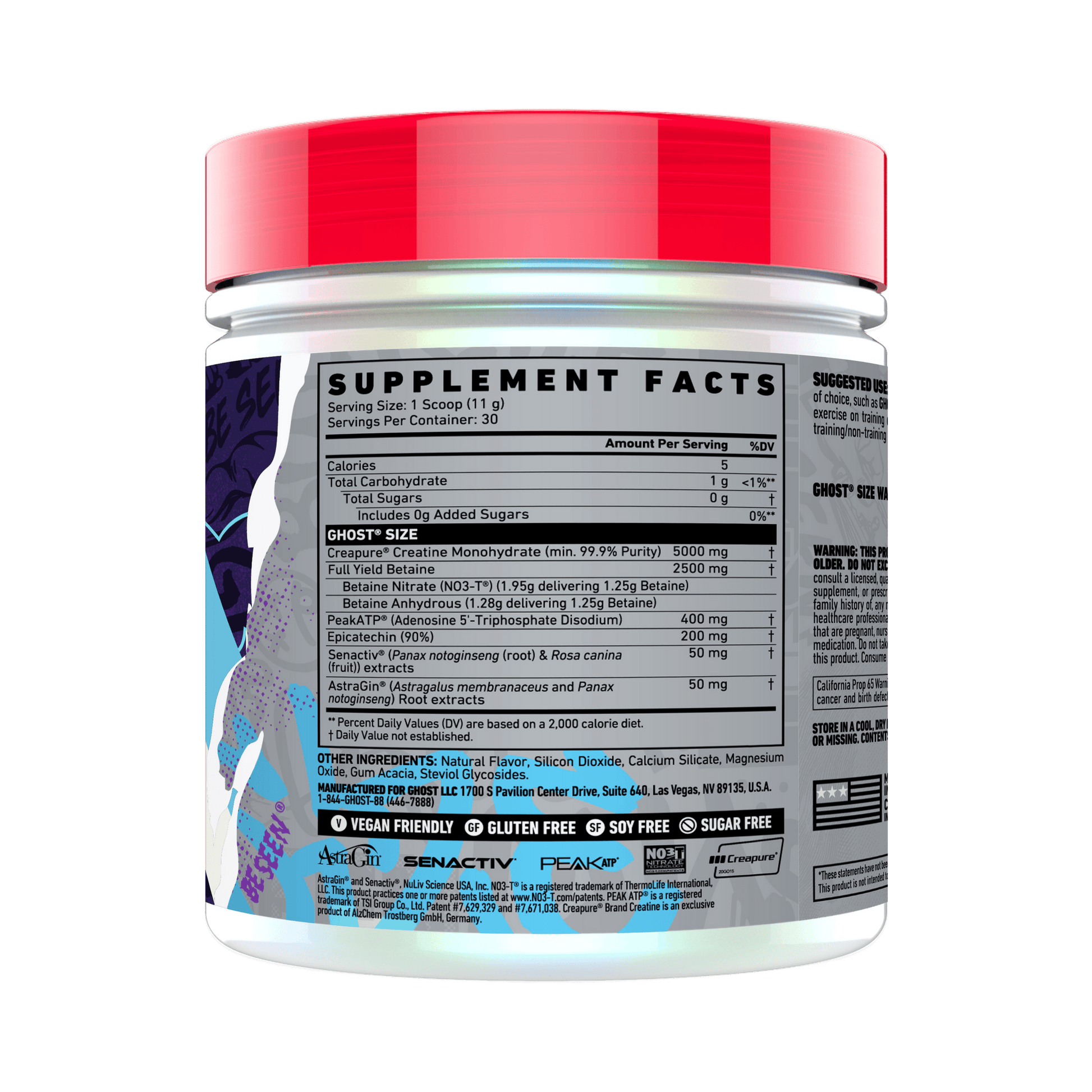 Ghost Size Natty Back Supplement Facts