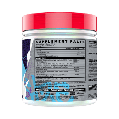 Ghost Size Natty Back Supplement Facts