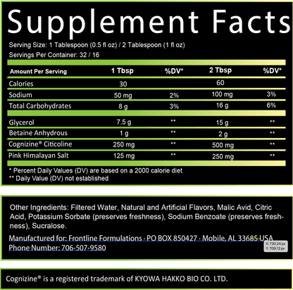 Frontline Formulations Project MK Ultra Liquid Non-Stim Nootropic Pre-Workout