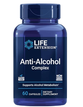 Life Extension Anti-Alcohol Complex supplement bottle, screenshot April 29,...