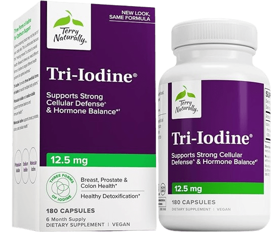 Tri-Iodine supplement by Terry Naturally, supports cellular defense & hormone...