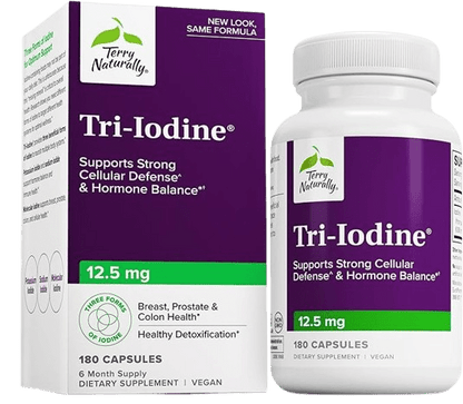 Tri-Iodine supplement by Terry Naturally, supports cellular defense & hormone...