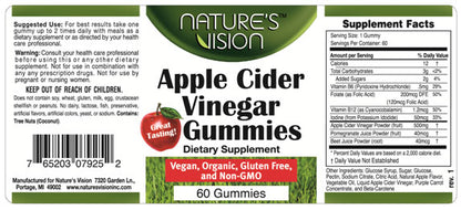 Nature's Vision Apple Cider Vinegar Gummies 60 Gummies