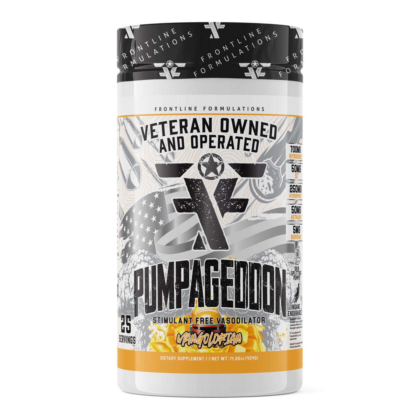 Pumpageddon pre-workout supplement by Frontline Formulations