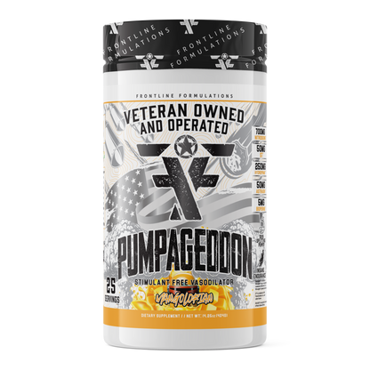 Pumpageddon pre-workout supplement by Frontline Formulations