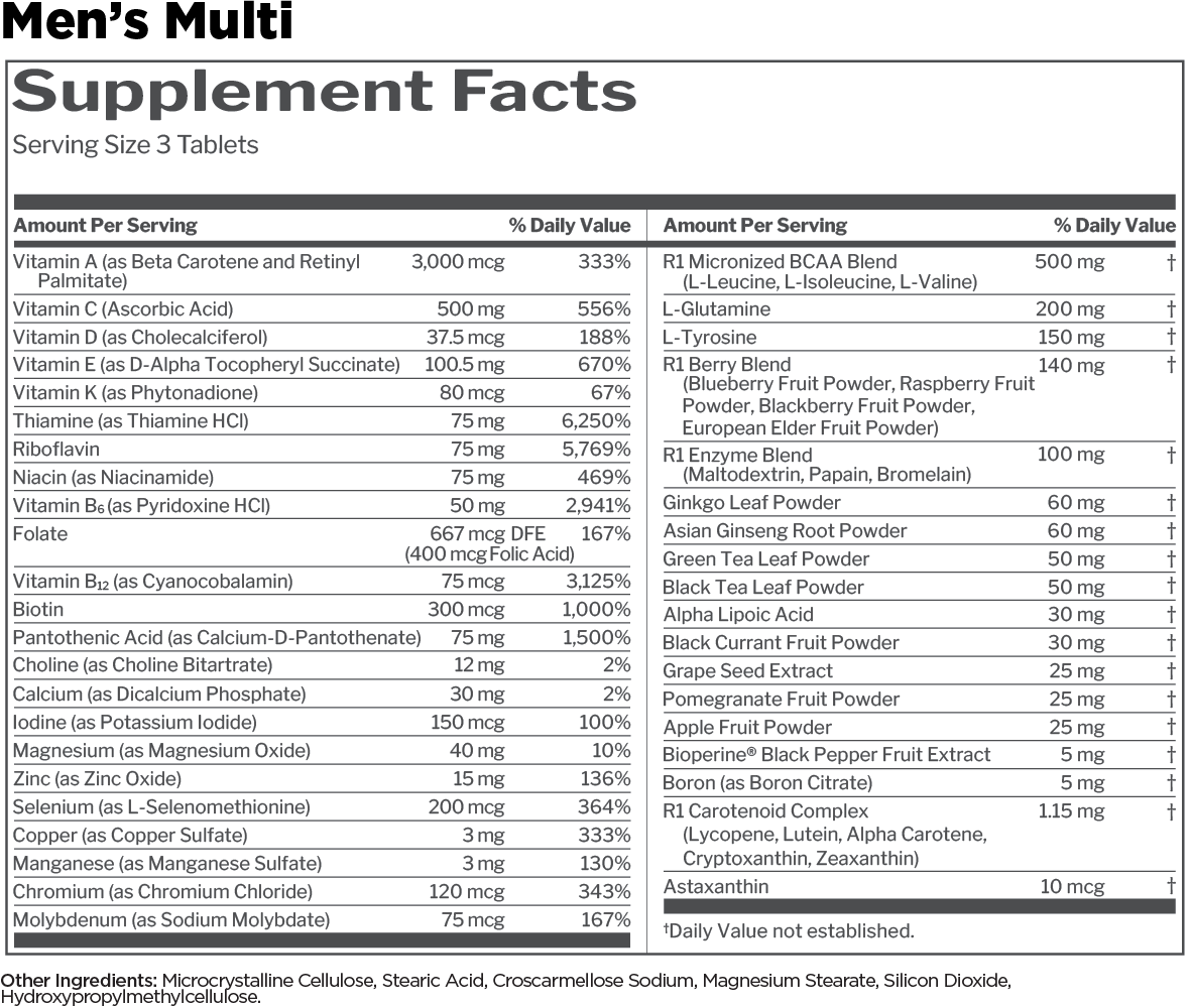 Rule 1 Men's Multi (180 Tabs)