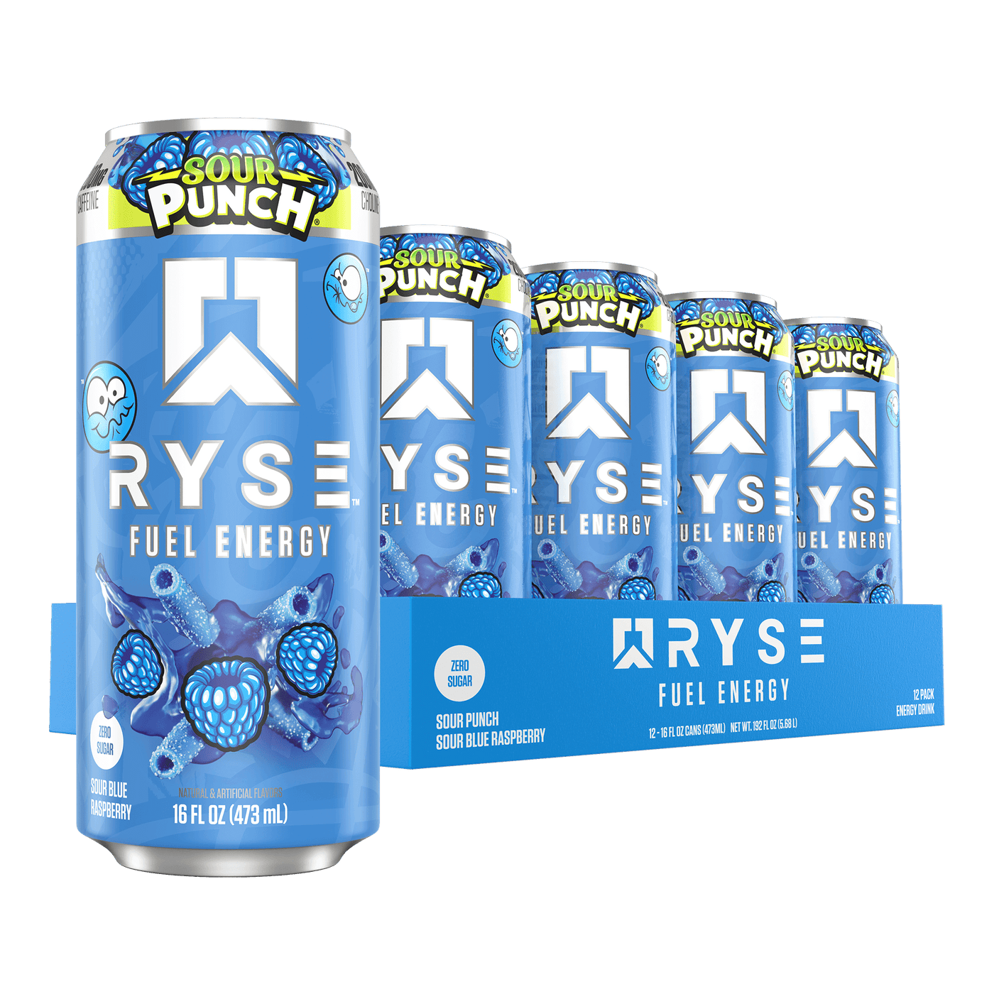 RYSE - Fuel Energy Drink, 12-Pack / Blue Raspberry Sour Punch RYSE - Fuel Energy Drink, 12-Pack / Blue Raspberry Sour Punch