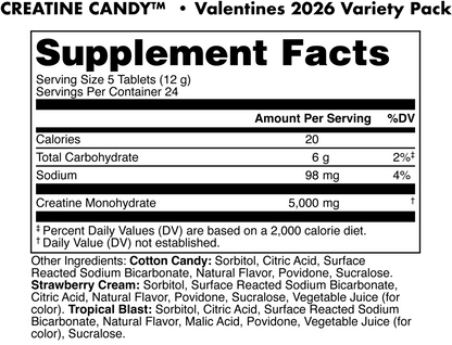 Bucked Up Creatine Candy Hearts - Muscle Building Valentine's Supplement