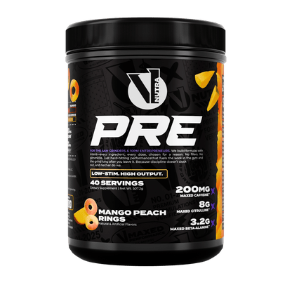V Nutra PRE Mango Peach Rings pre-workout