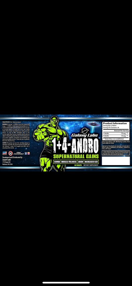Galaxy Labs 1+4 Andro Supernatural Gains (60 Tabs)