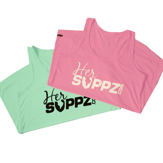HerSuppz Logo Tank Pink and Teal
