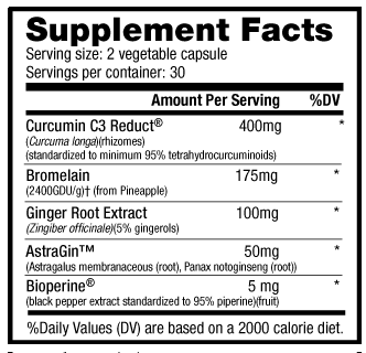 Curcumin Advanced Supplement Facts