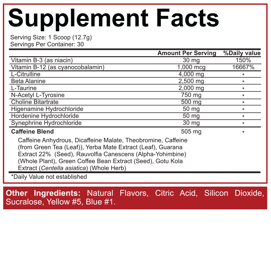 5150 Supplement Facts