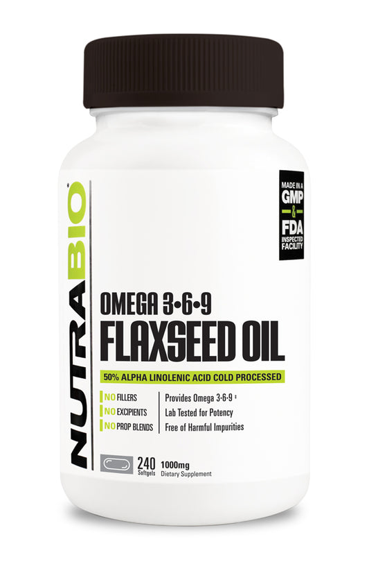 Nutrabio Omega 3-6-9 flaxseed Oil (240 Softgels)