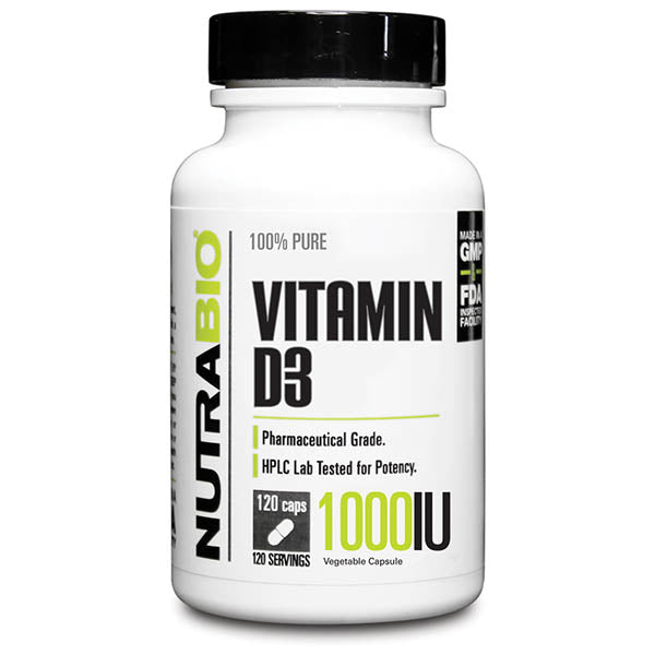 NutraBio Vitamin D3 120Caps 