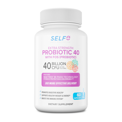 SelfE Extra Strength Probiotic 40 With FOS (Prebiotic) 40 Billion CFU (60 Caps)