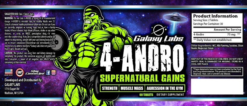 Galaxy Labs 4-Andro Supernatural Gains (60 Tabs)