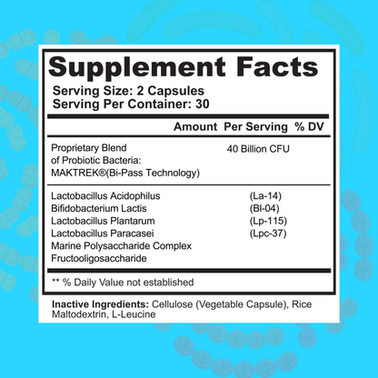 SelfE Extra Strength Probiotic 40 With FOS (Prebiotic) 40 Billion CFU (60 Caps)