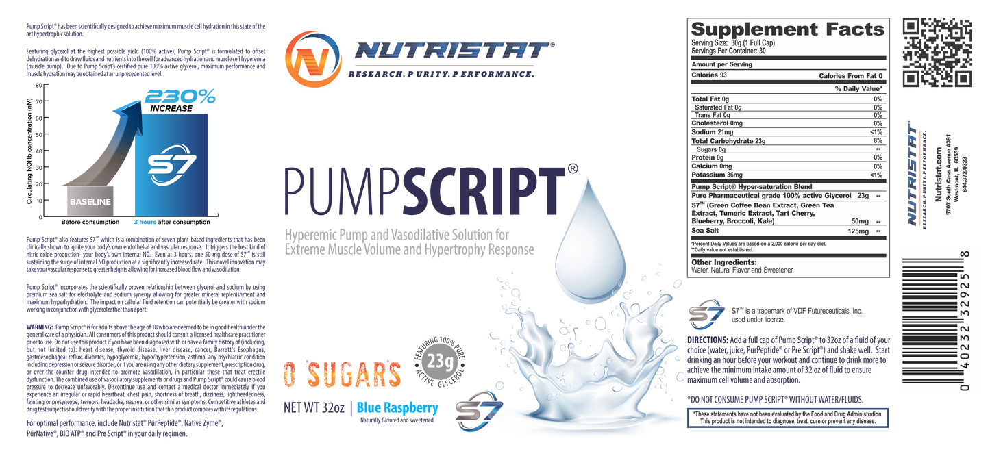 Nutristat Pump Script 32Fl oz Blue Raspberry